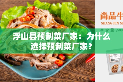 浮山县预制菜厂家：为什么选择预制菜厂家？