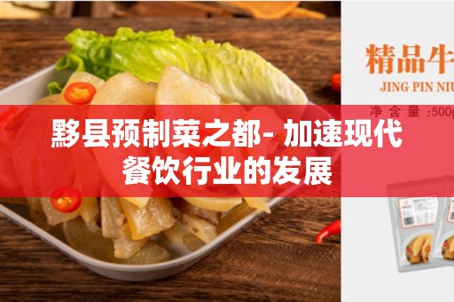 黟县预制菜之都- 加速现代餐饮行业的发展