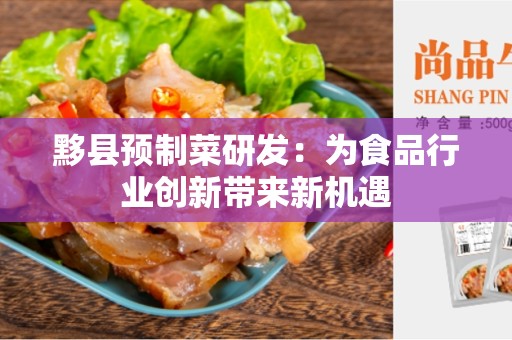 黟县预制菜研发：为食品行业创新带来新机遇