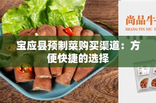 宝应县预制菜购买渠道：方便快捷的选择