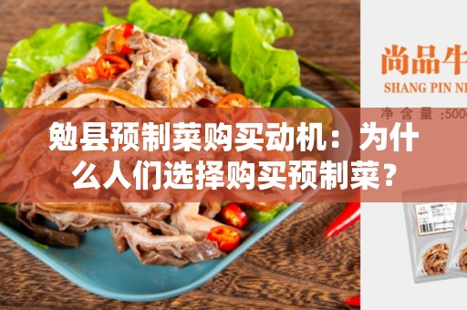 勉县预制菜购买动机：为什么人们选择购买预制菜？