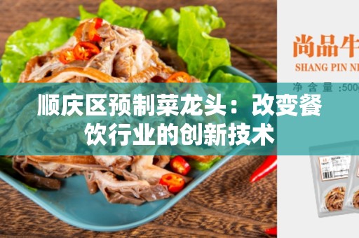顺庆区预制菜龙头：改变餐饮行业的创新技术