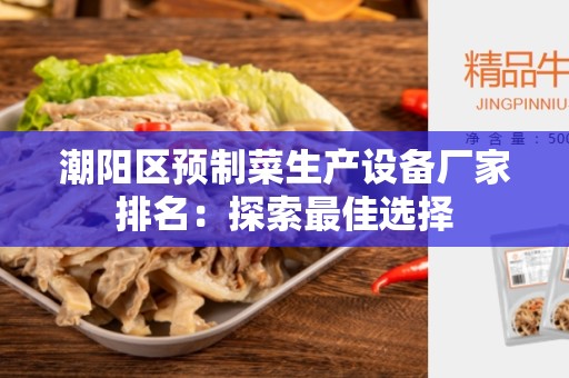 潮阳区预制菜生产设备厂家排名：探索最佳选择