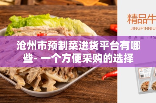 沧州市预制菜进货平台有哪些- 一个方便采购的选择