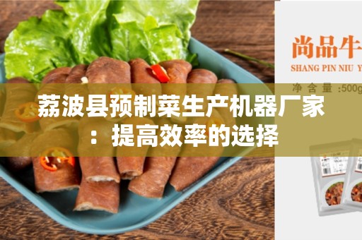 荔波县预制菜生产机器厂家：提高效率的选择