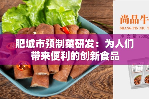 肥城市预制菜研发：为人们带来便利的创新食品