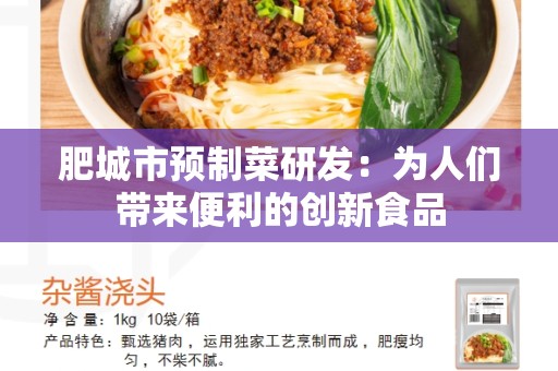 肥城市预制菜研发：为人们带来便利的创新食品