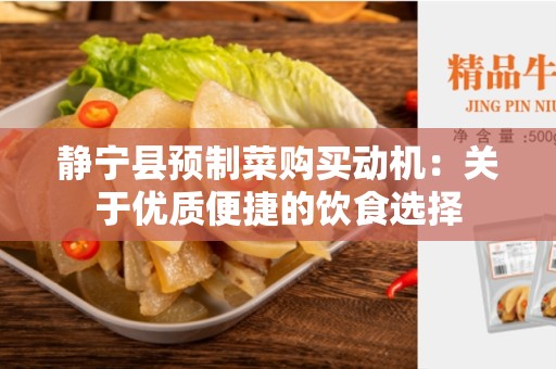 静宁县预制菜购买动机：关于优质便捷的饮食选择