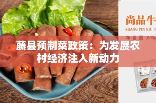 藤县预制菜政策：为发展农村经济注入新动力