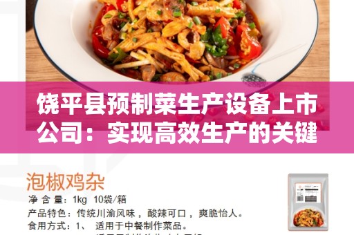 饶平县预制菜生产设备上市公司：实现高效生产的关键