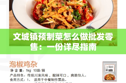 文城镇预制菜怎么做批发零售：一份详尽指南