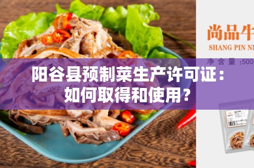 阳谷县预制菜生产许可证：如何取得和使用？