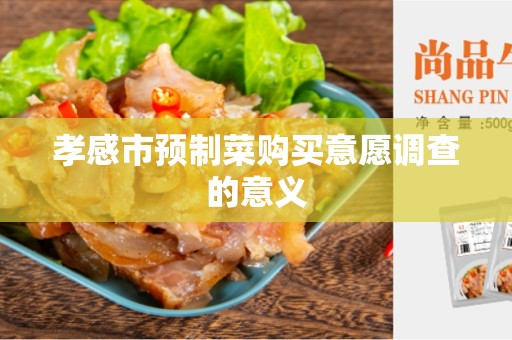 孝感市预制菜购买意愿调查的意义