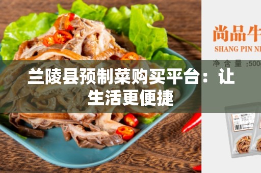 兰陵县预制菜购买平台：让生活更便捷