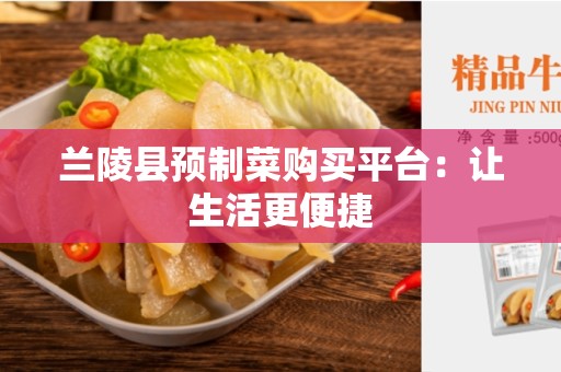 兰陵县预制菜购买平台：让生活更便捷