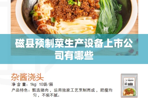 磁县预制菜生产设备上市公司有哪些