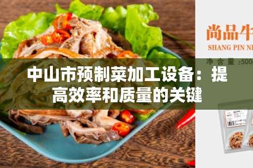 中山市预制菜加工设备：提高效率和质量的关键