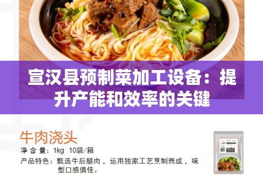 宣汉县预制菜加工设备：提升产能和效率的关键