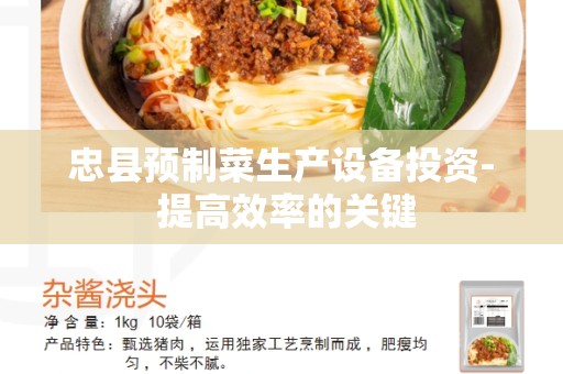 忠县预制菜生产设备投资- 提高效率的关键