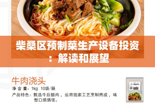 柴桑区预制菜生产设备投资：解读和展望