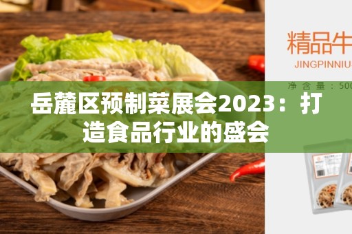 岳麓区预制菜展会2023：打造食品行业的盛会