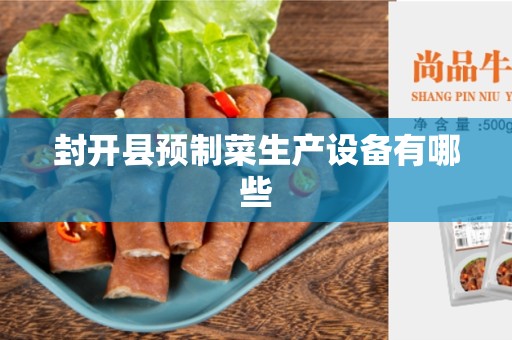 封开县预制菜生产设备有哪些