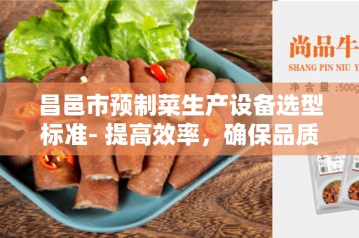 昌邑市预制菜生产设备选型标准- 提高效率，确保品质