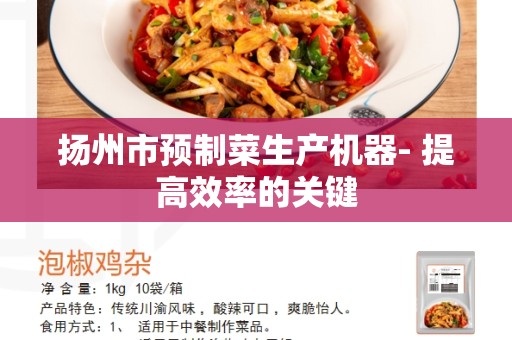 扬州市预制菜生产机器- 提高效率的关键