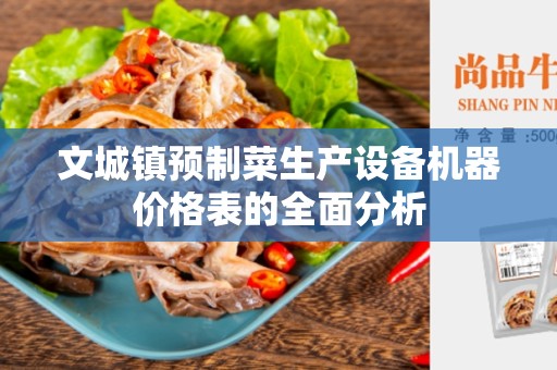 文城镇预制菜生产设备机器价格表的全面分析