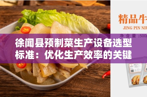 徐闻县预制菜生产设备选型标准：优化生产效率的关键