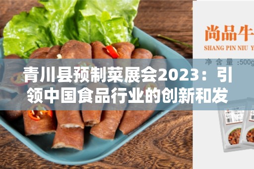 青川县预制菜展会2023：引领中国食品行业的创新和发展