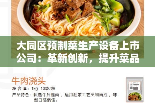 大同区预制菜生产设备上市公司：革新创新，提升菜品加工效率