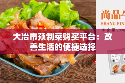 大冶市预制菜购买平台：改善生活的便捷选择