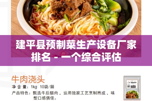 建平县预制菜生产设备厂家排名 - 一个综合评估