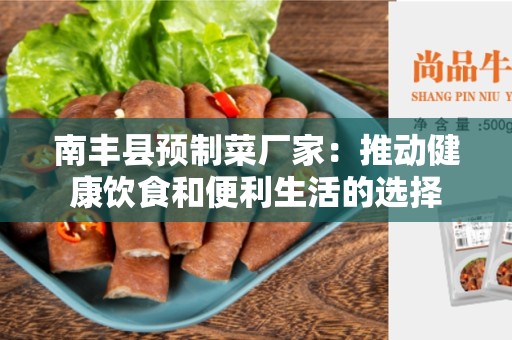 南丰县预制菜厂家：推动健康饮食和便利生活的选择