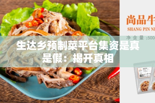 生达乡预制菜平台集资是真是假：揭开真相