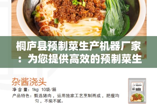 桐庐县预制菜生产机器厂家：为您提供高效的预制菜生产解决方案