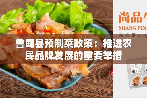 鲁甸县预制菜政策：推进农民品牌发展的重要举措