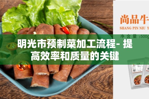 明光市预制菜加工流程- 提高效率和质量的关键