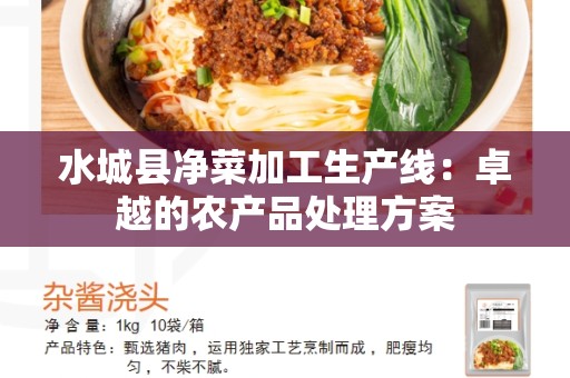 水城县净菜加工生产线：卓越的农产品处理方案