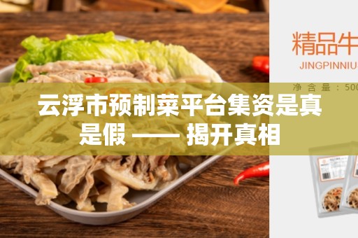 云浮市预制菜平台集资是真是假 —— 揭开真相