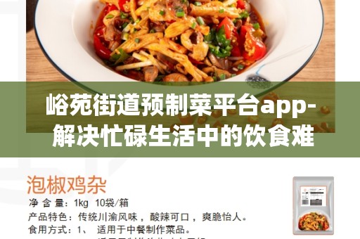 峪苑街道预制菜平台app- 解决忙碌生活中的饮食难题